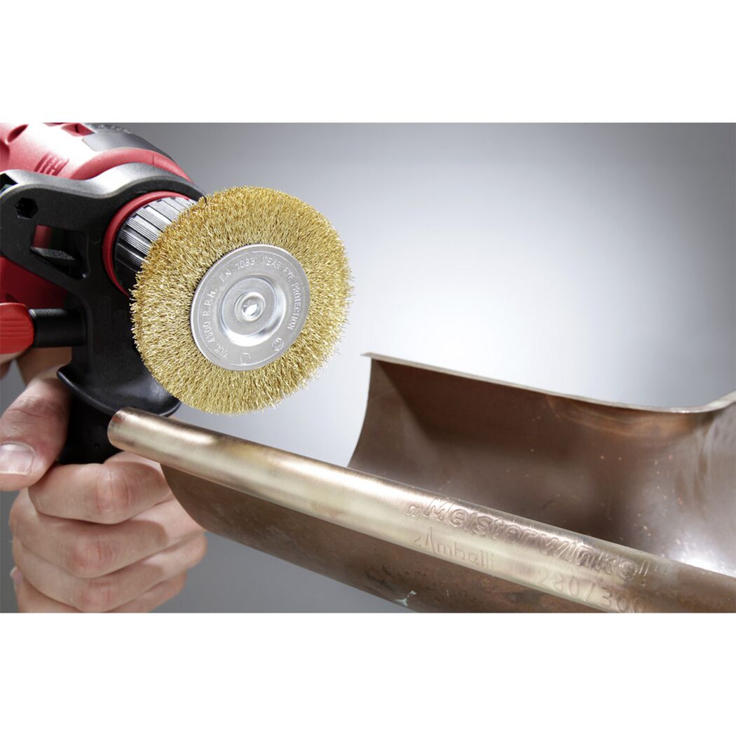 Messing-Scheibenbürste gewellt Ø 75 mm