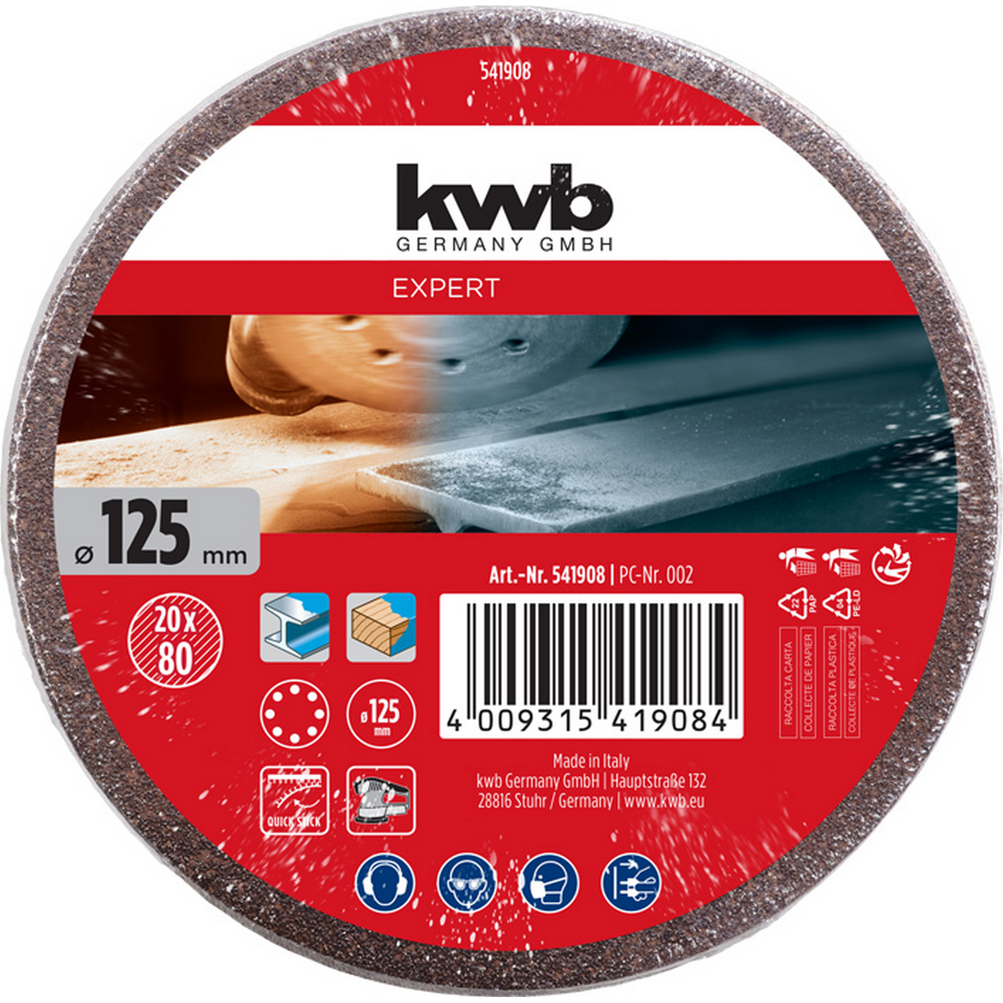 Schleifscheibe 'Quick-Stick' Ø 125 mm K80