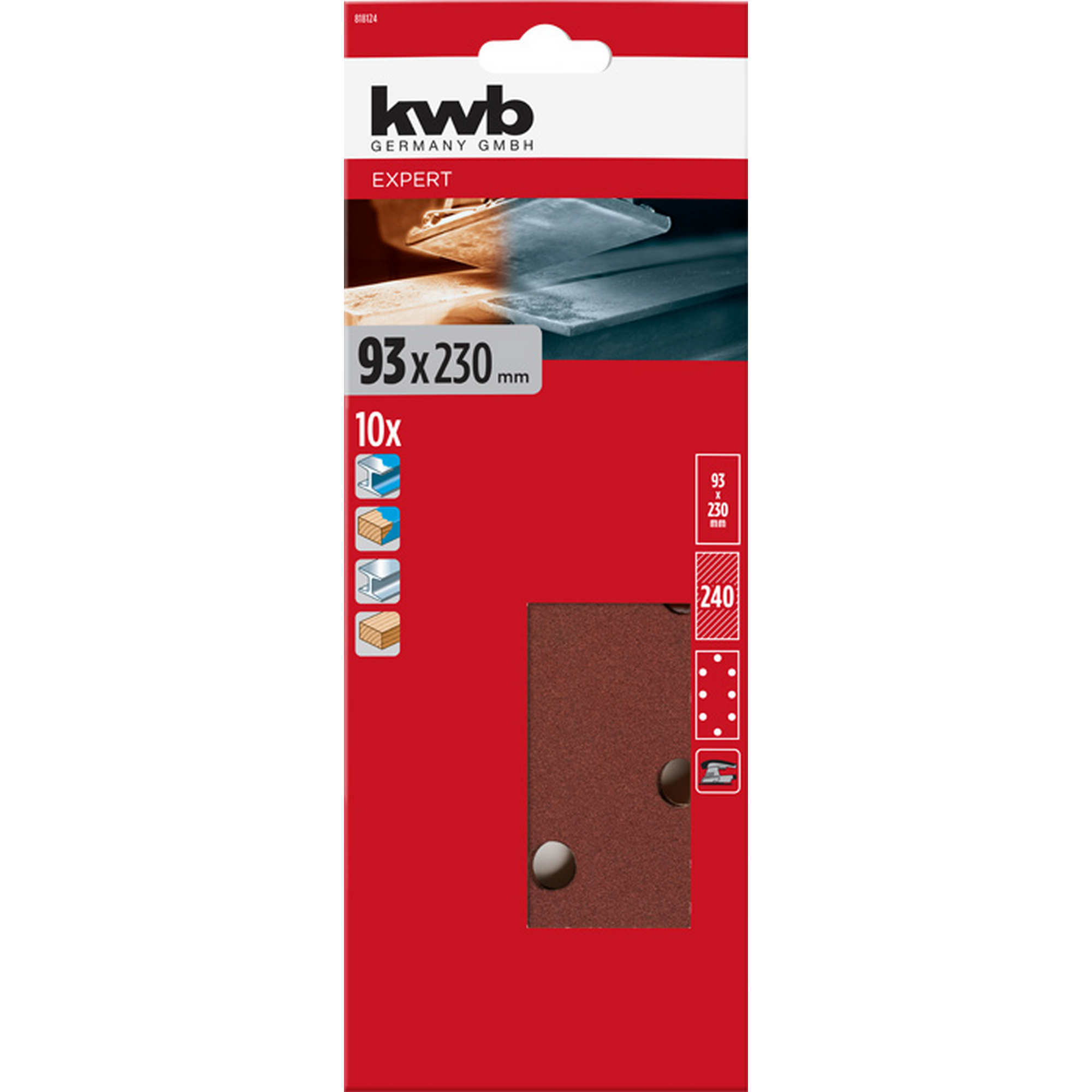Schleifstreifen 'Holz & Metall' 93 x 230 mm K240 10 Stück