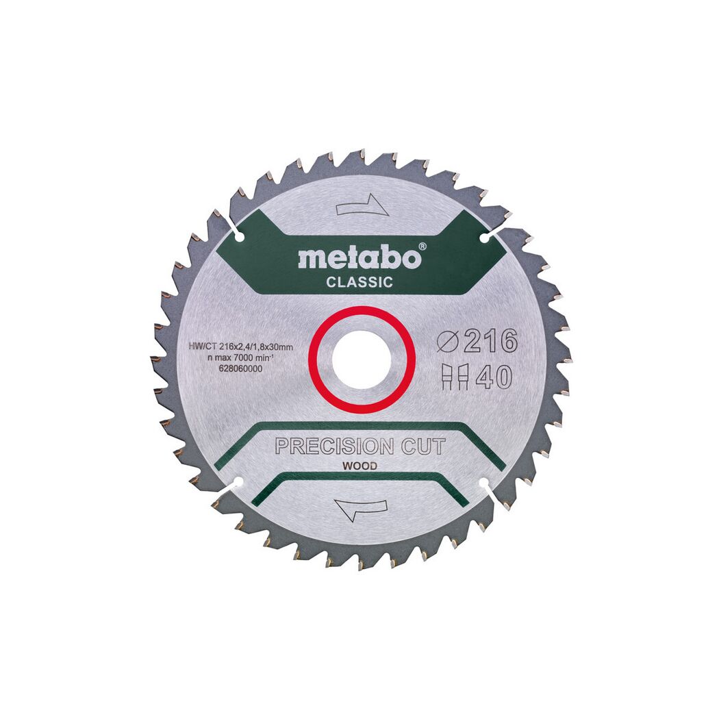 Kreissägeblatt HW/CT 216x30, 40 WZ von Metabo