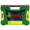 TiN-Bohrer- und Bit-Set 'V-Line' mit LED-Taschenlampe und Rollgabelschlüssel, 83-teilig