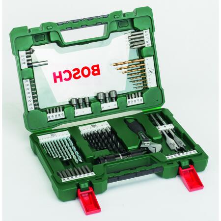 4. Bild von TiN-Bohrer- und Bit-Set 'V-Line' mit LED-Taschenlampe und Rollgabelschlüssel, 83-teilig