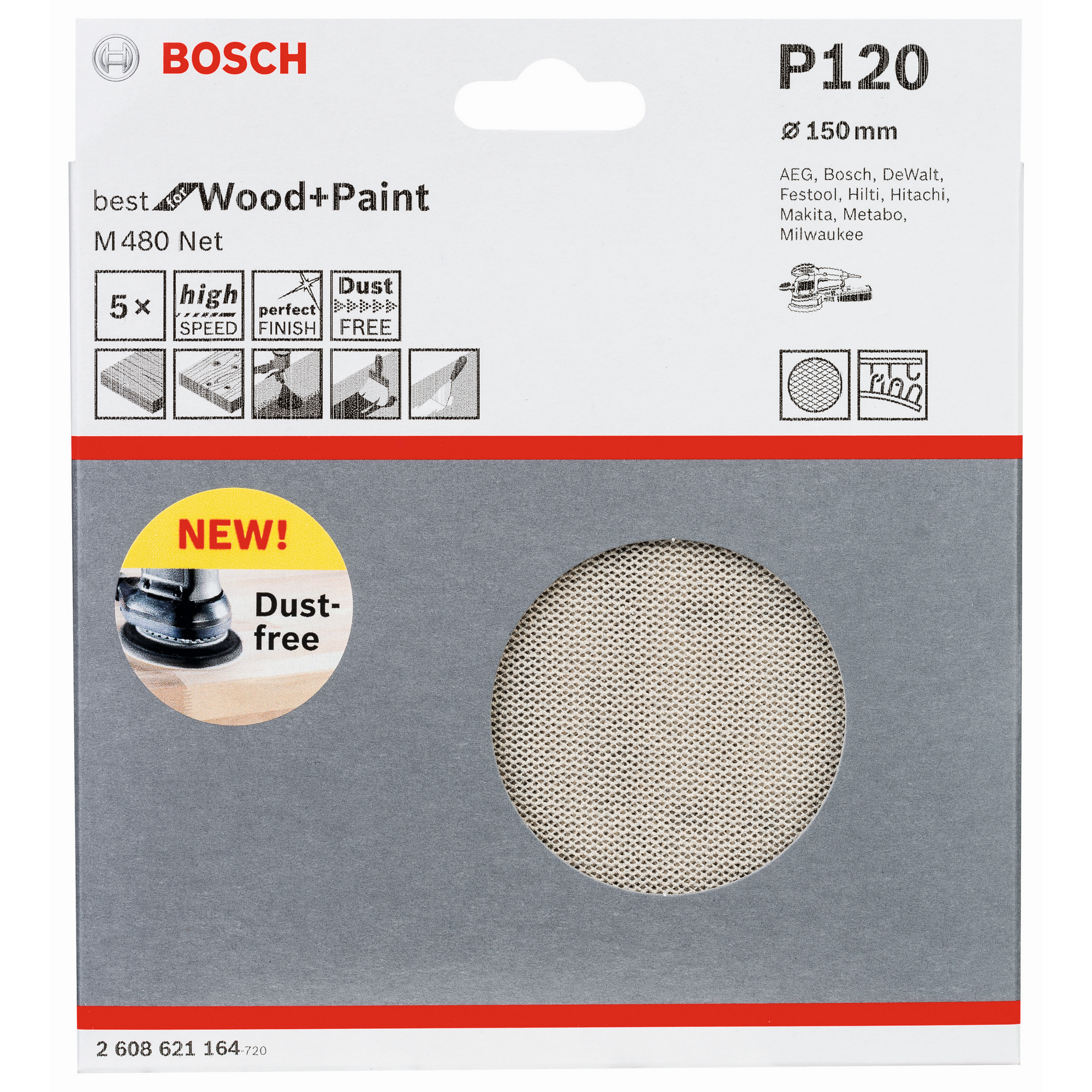 Schleifblatt 'Pro M480 Net' 5er-Pack Ø 150 mm, Körnung 120