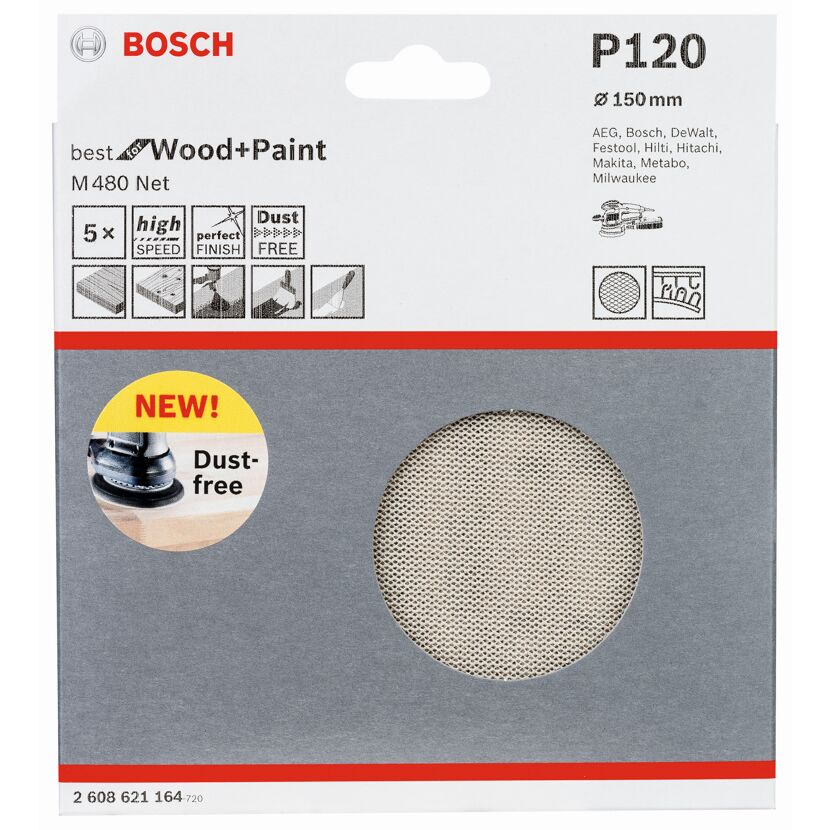 Schleifblatt 'Pro M480 Net' 5er-Pack Ø 150 mm, Körnung 120