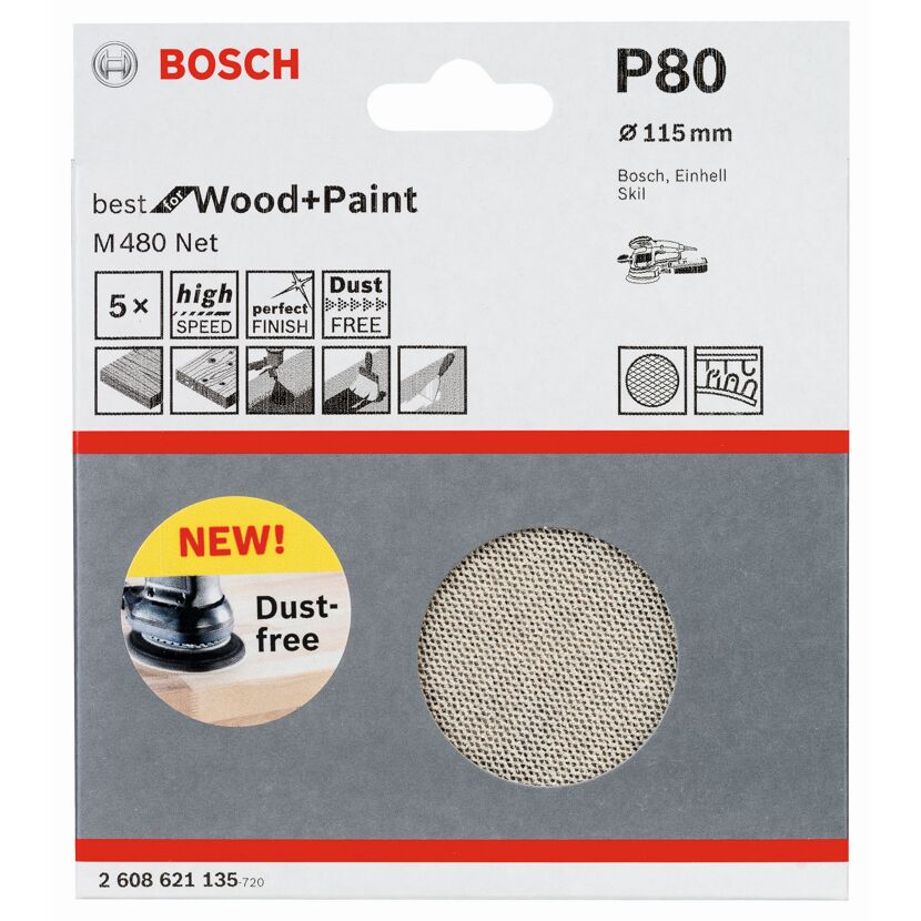 Schleifblatt 'Pro M480 Net' 5er-Pack Ø 115 mm, Körnung 80