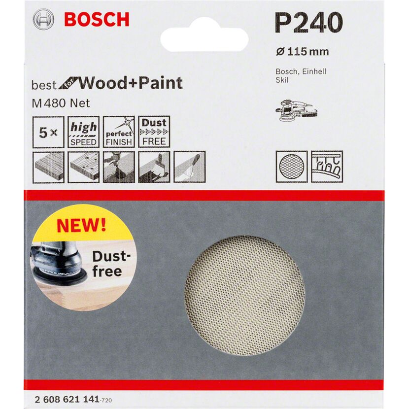 Schleifblatt 'Pro M480 Net' 5er-Pack Ø 115 mm, Körnung 240
