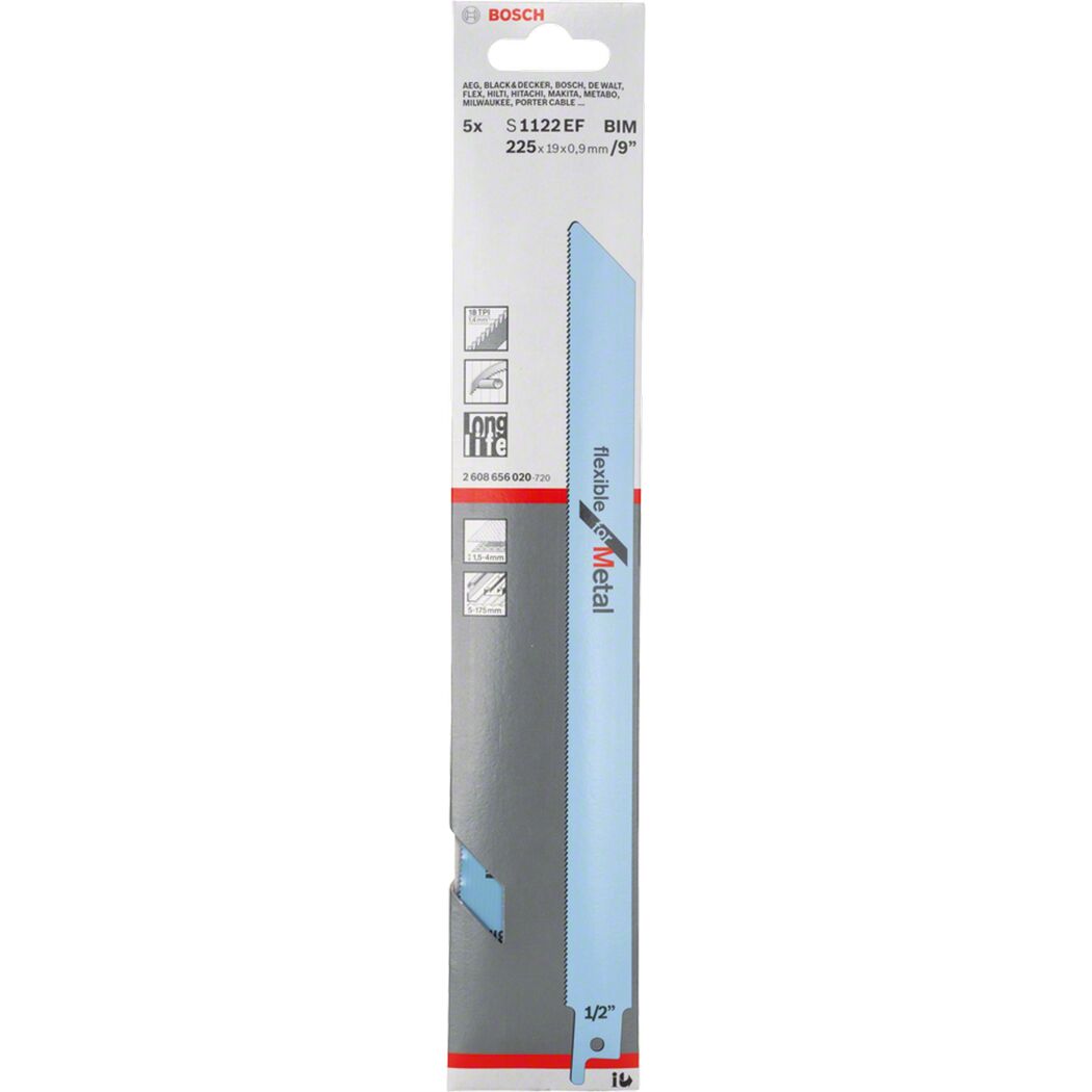 Säbelsägeblatt S 1122 EF 'Flexible for Metal' 5er Pack