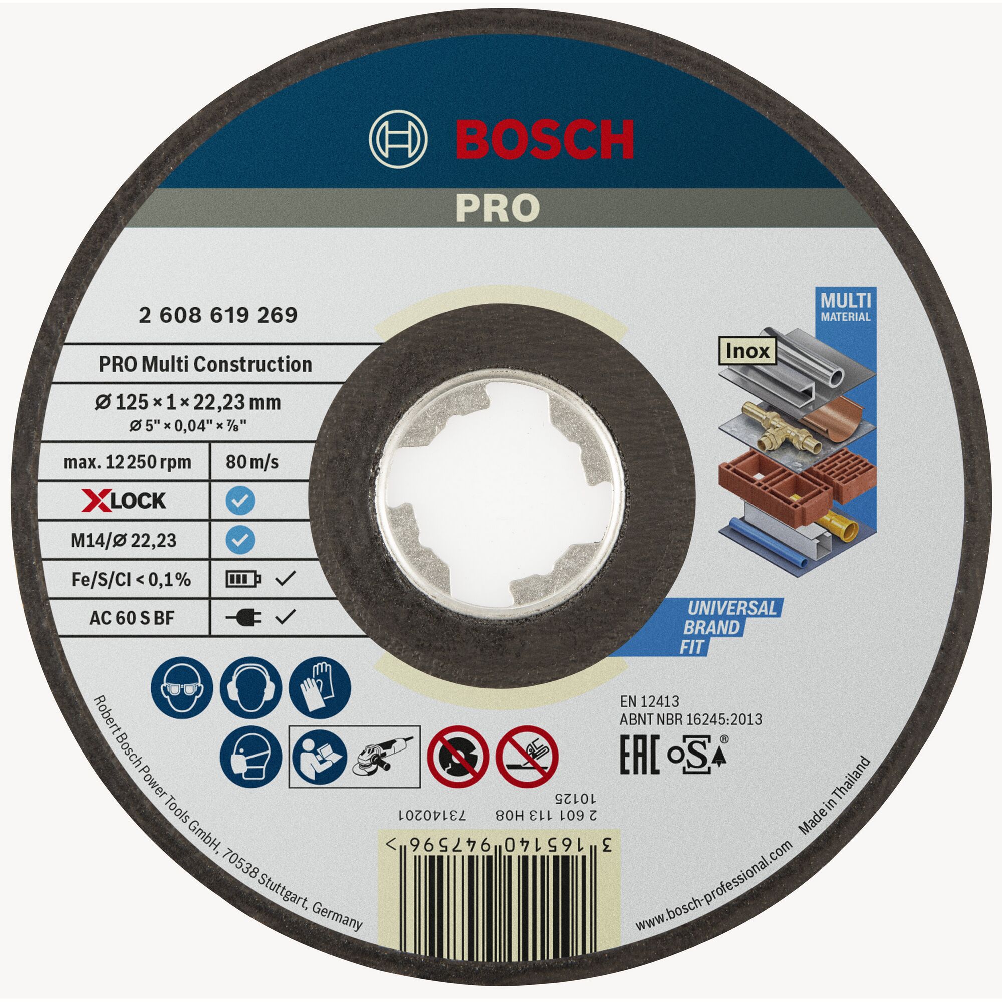 Bosch X-LOCK Trennscheibe Multi 125 x 1 mm