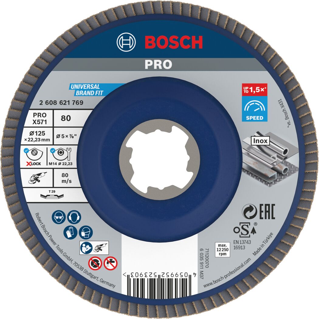Bosch Fächerschleifscheibe PRO X571, 125 mm Durchmesser