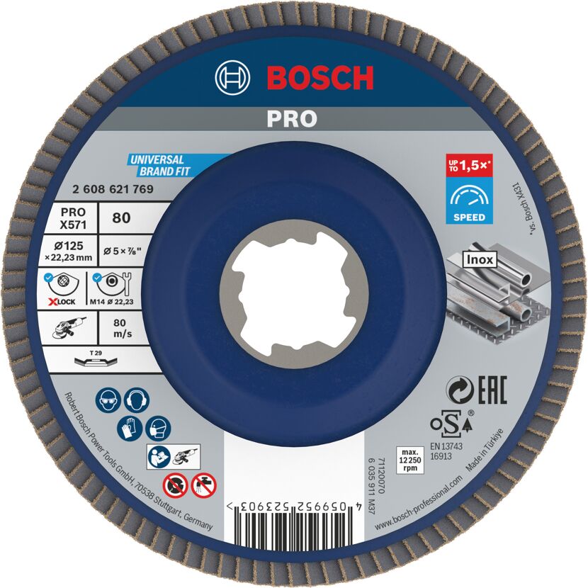 Bosch Fächerschleifscheibe PRO X571, 125 mm Durchmesser