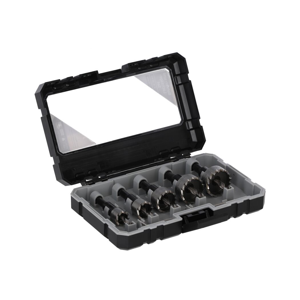 Bohrer und Lochsäge Set, 5-teilig, im Kunststoffkoffer