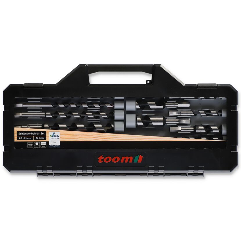 Schlangenbohrer-Set, 8-25 mm, 12-teilig, toom