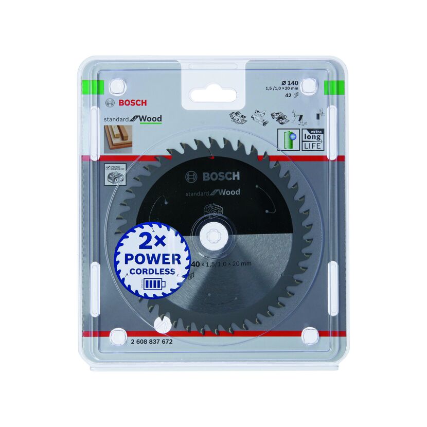 Bosch Kreissägeblatt Standard for Wood, 140 x 20 mm