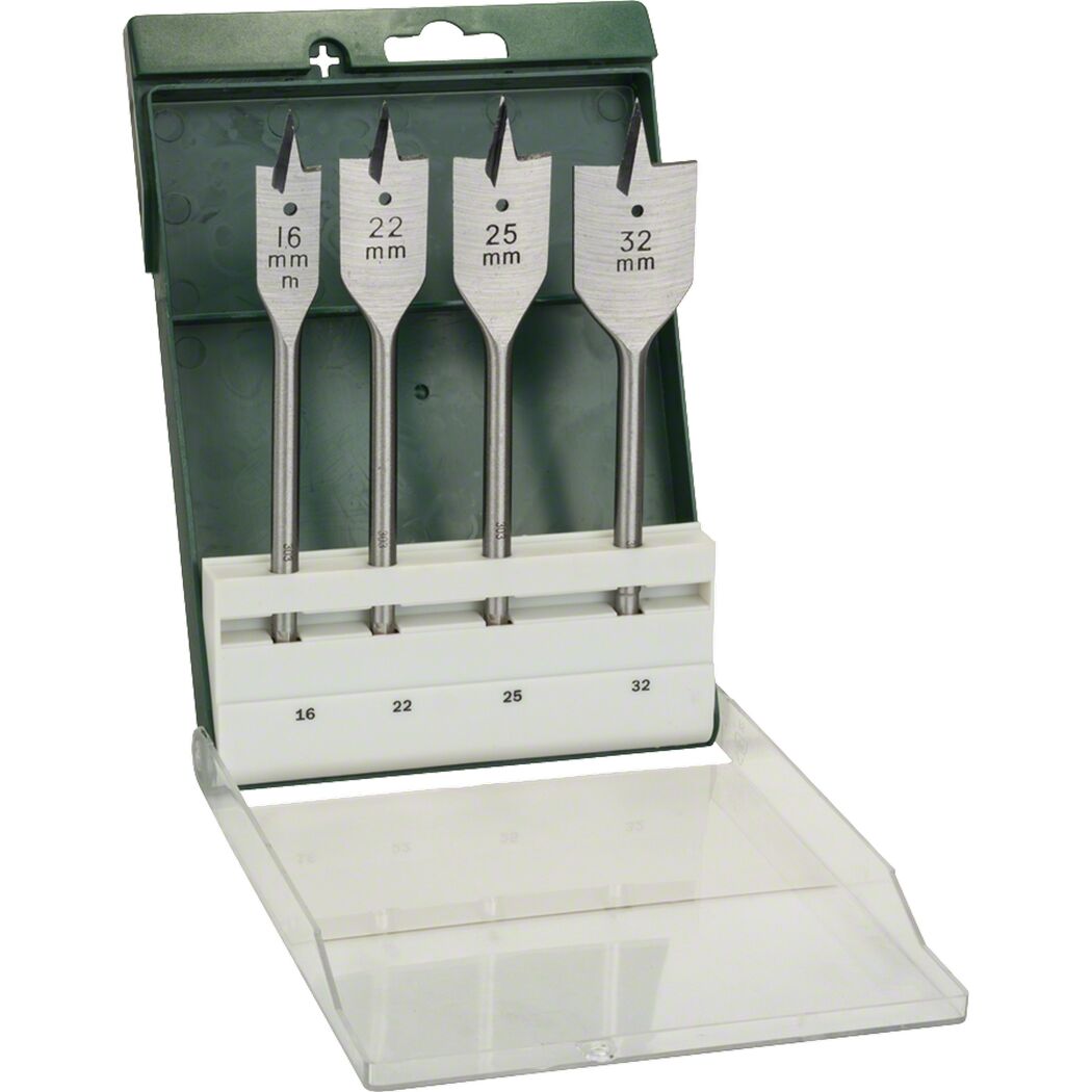Flachfräsbohrerset 4-teilig in Kunststoffbox