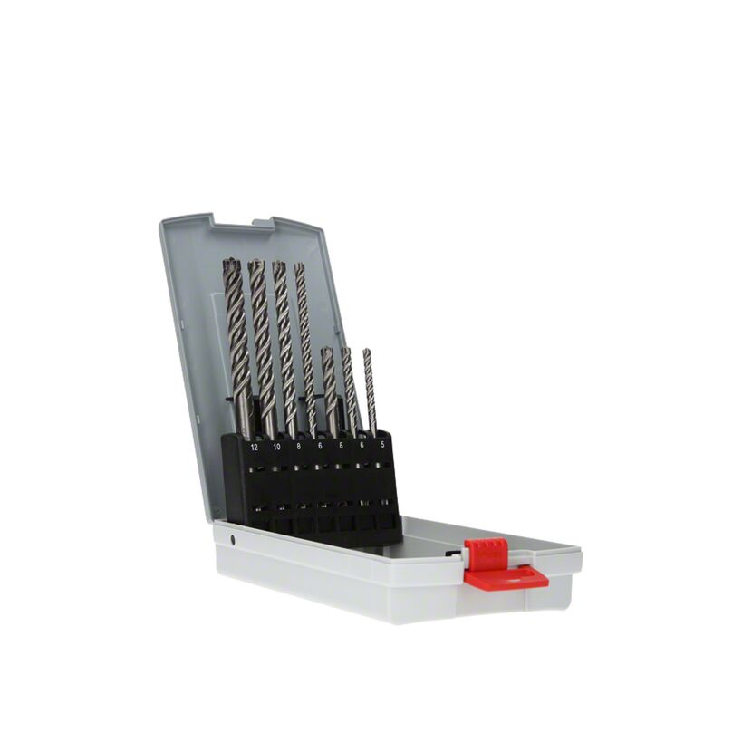 Bohrer Set in grauer Box mit rotem Verschluss