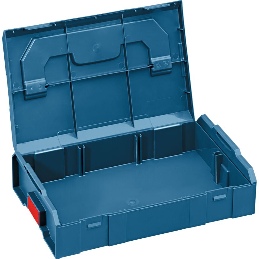 Geöffnete blaue Kleinsortiment-Box