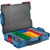 Blaue Sortierbox L-BOXX mit herausnehmbaren Boxen in verschiedenen Farben.