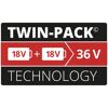 Twin-Pack Technologie: 18 V + 18 V = 36 V