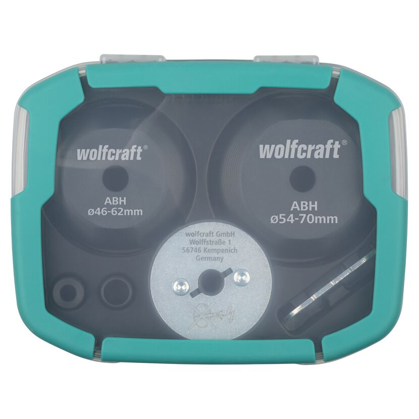 wolfcraft Aufbohrhilfeset Ø 35–70 mm