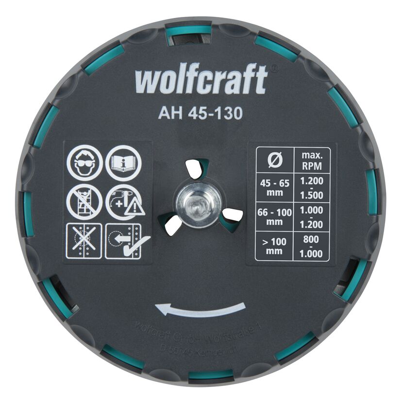 Wolfcraft AH 45-130 Lochsäge, grauer Aufsatz