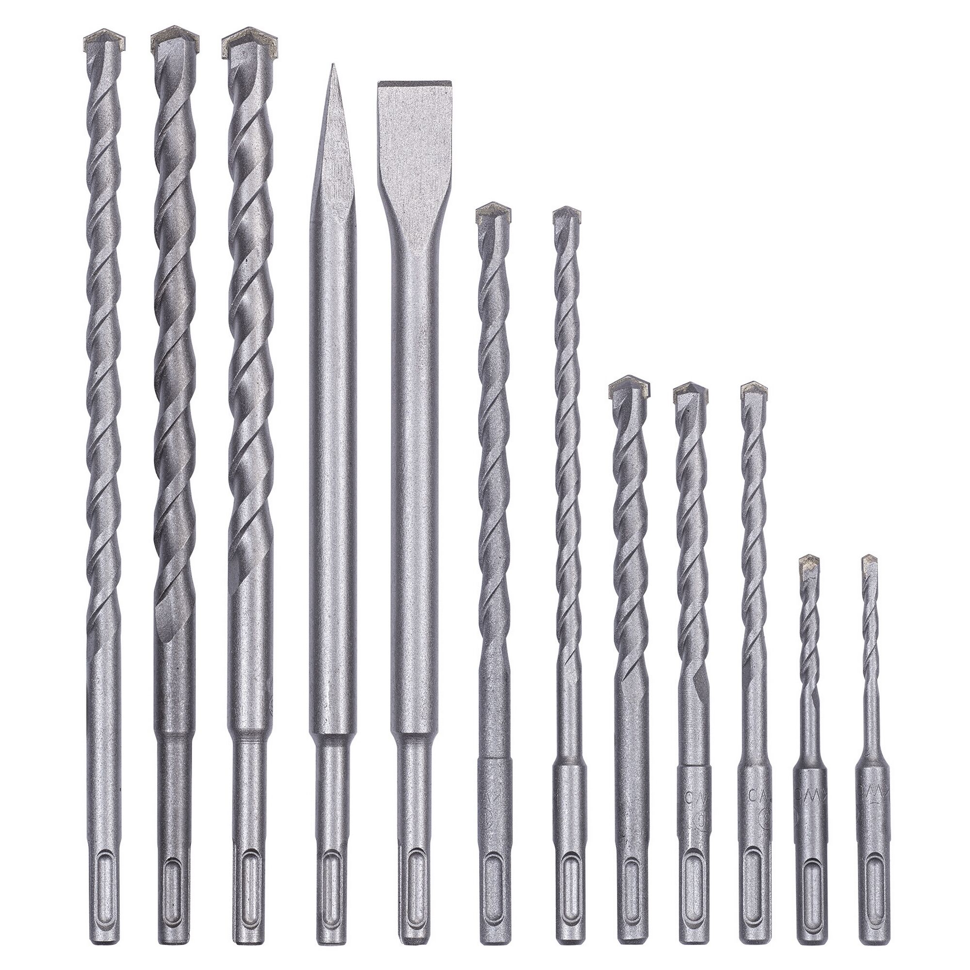 Satz mit verschiedenen SDS-Plus Bohrern und Meißeln
