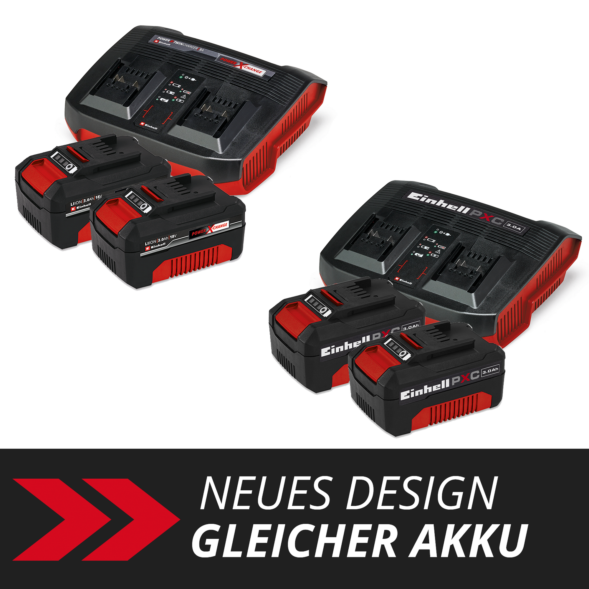 Akku-Starter-Set 'Power X-Change' Ladegerät und 2 x Akku 18 V, 3,0 Ah