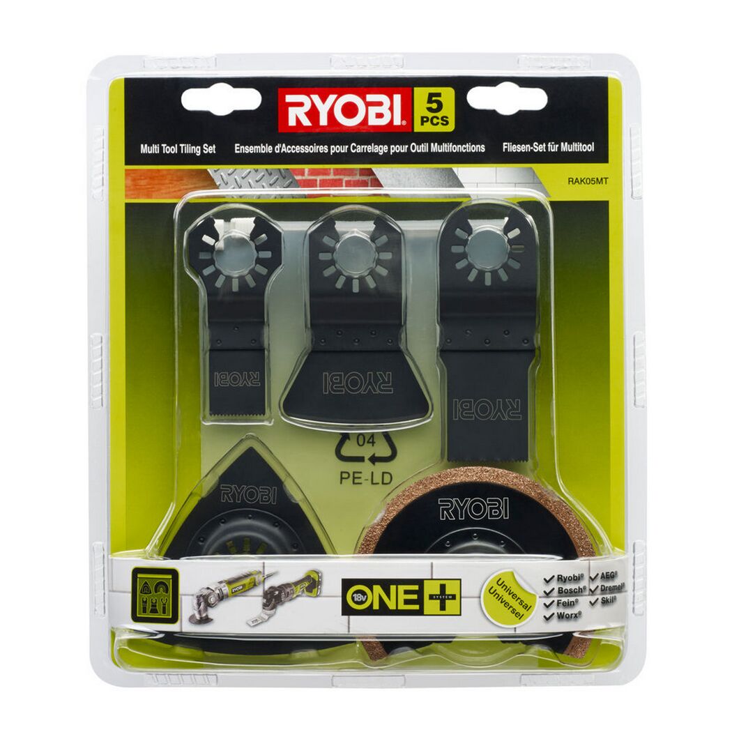 RYOBI 5-teiliges Fliesen-Set für Multitool