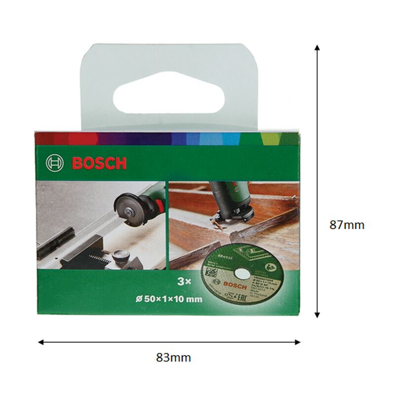 3er Pack Bosch Trennscheiben für Metall, 50 x 1 x 10 mm