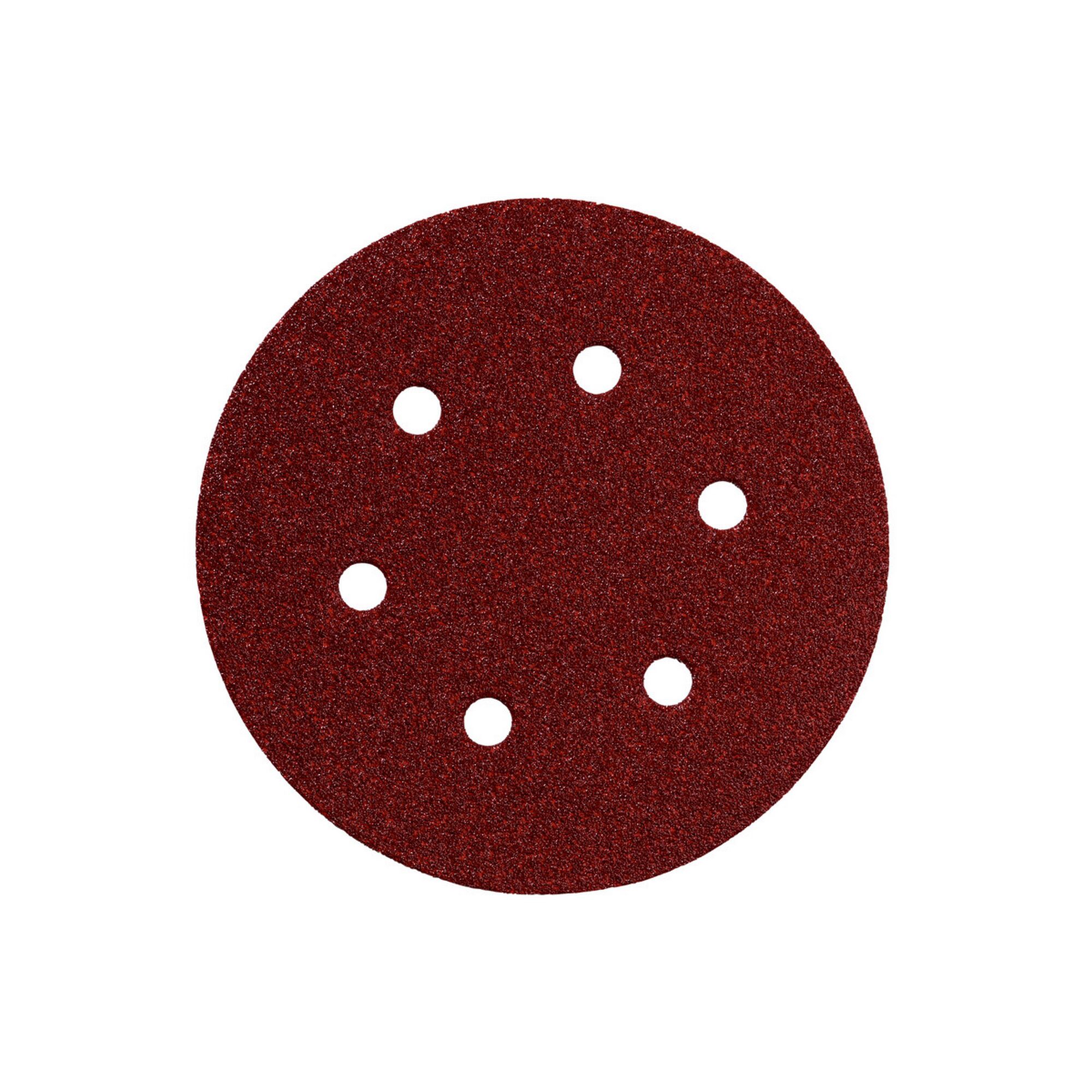 Rundes rotes Schleifblatt mit sechs Löchern