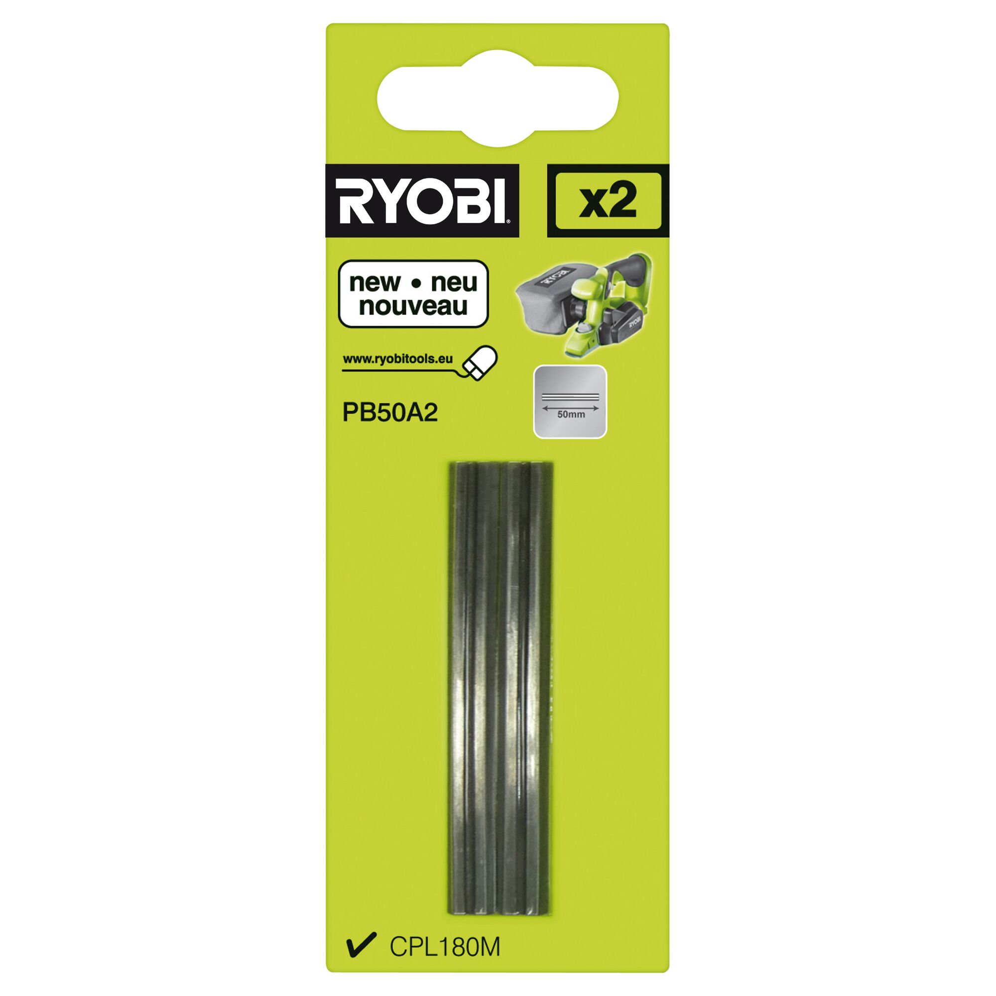 Zwei RYOBI Hobelmesser in Verpackung