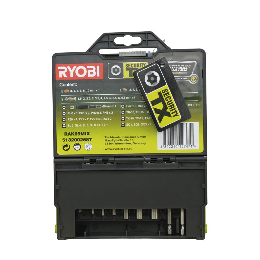 Ryobi Security Schrauber-Bit Set, 69-teilig