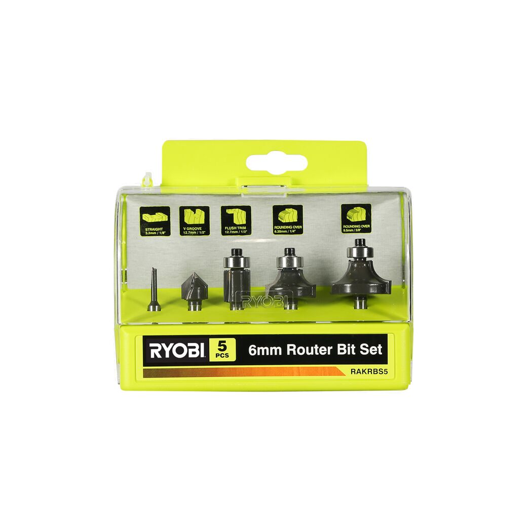 RYOBI 6-mm-Fräser-Set, 5-teilig