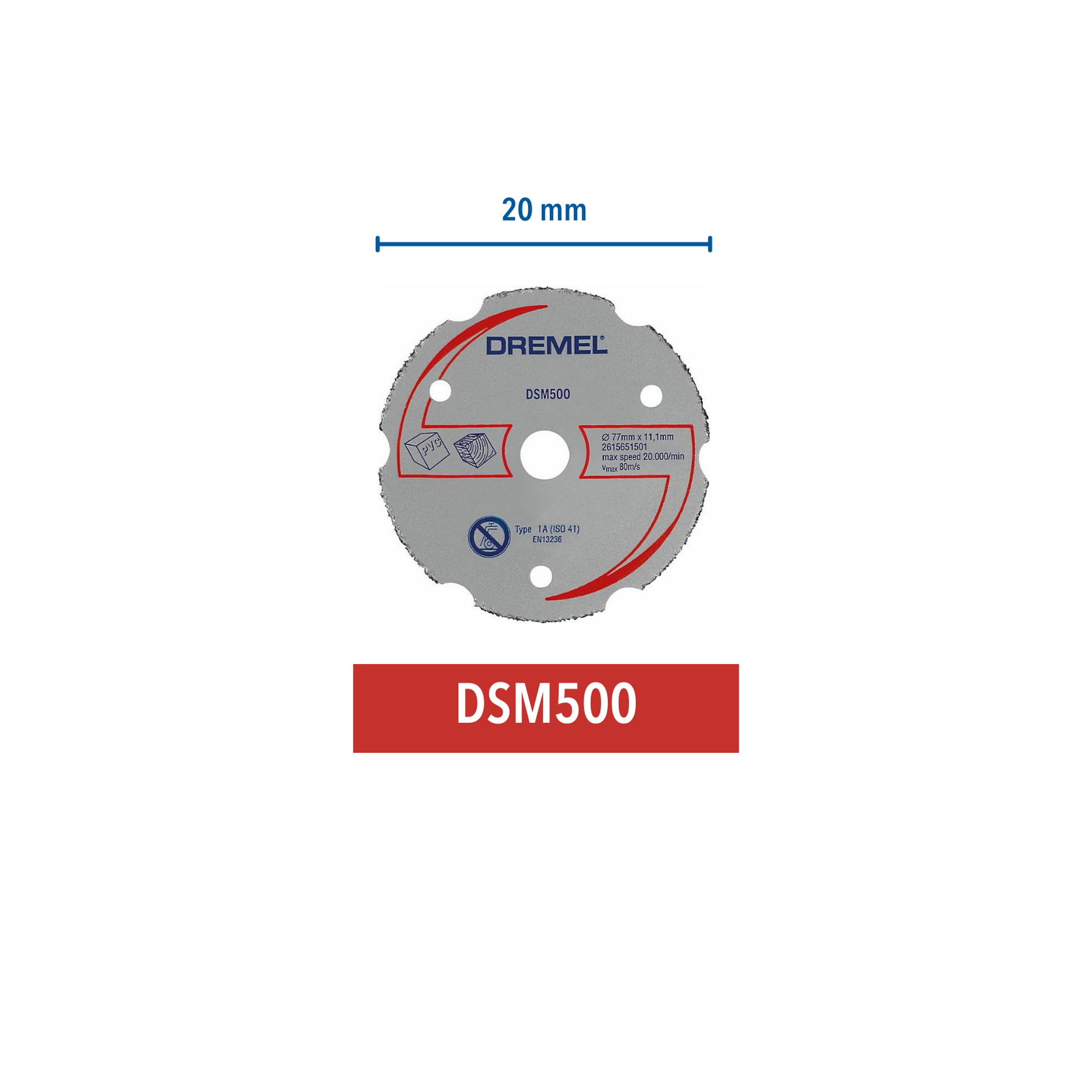 Mehrzweck-Karbid-Trennscheibe 'DSM500' Ø 77 x 11,1 mm + product picture