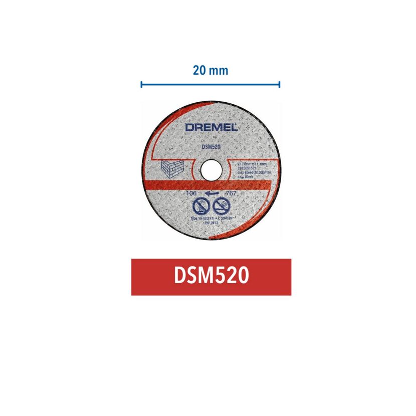 DREMEL Mauertrennscheibe DSM520, 20 mm Durchmesser