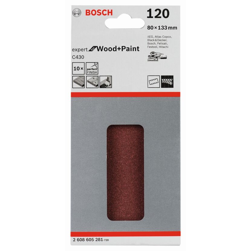 Schleifblatt Bosch Expert Wood+Paint C430, 120er Körnung