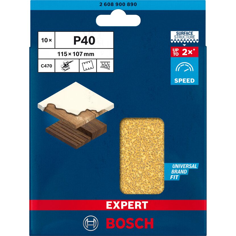 Bosch Schleifblatt Expert P40, 10er Pack