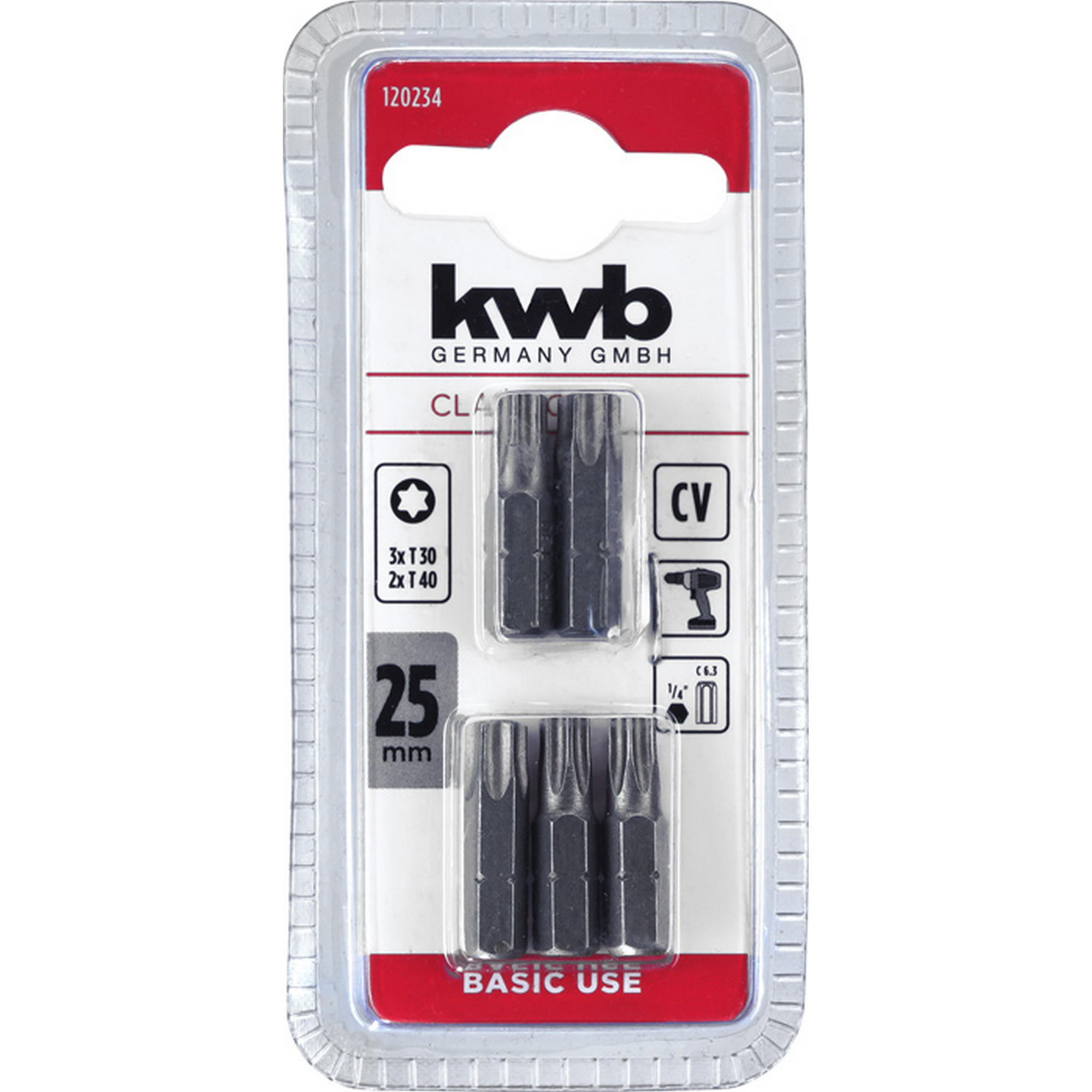 Bit-Set 'Basic Use' Torx 25 mm 5-teilig
