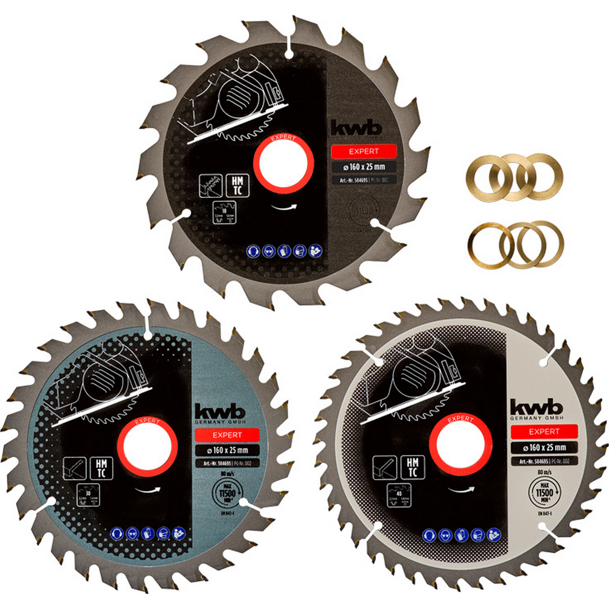 Kreissägeblatt-Set Ø 160 x 25 mm 3-teilig