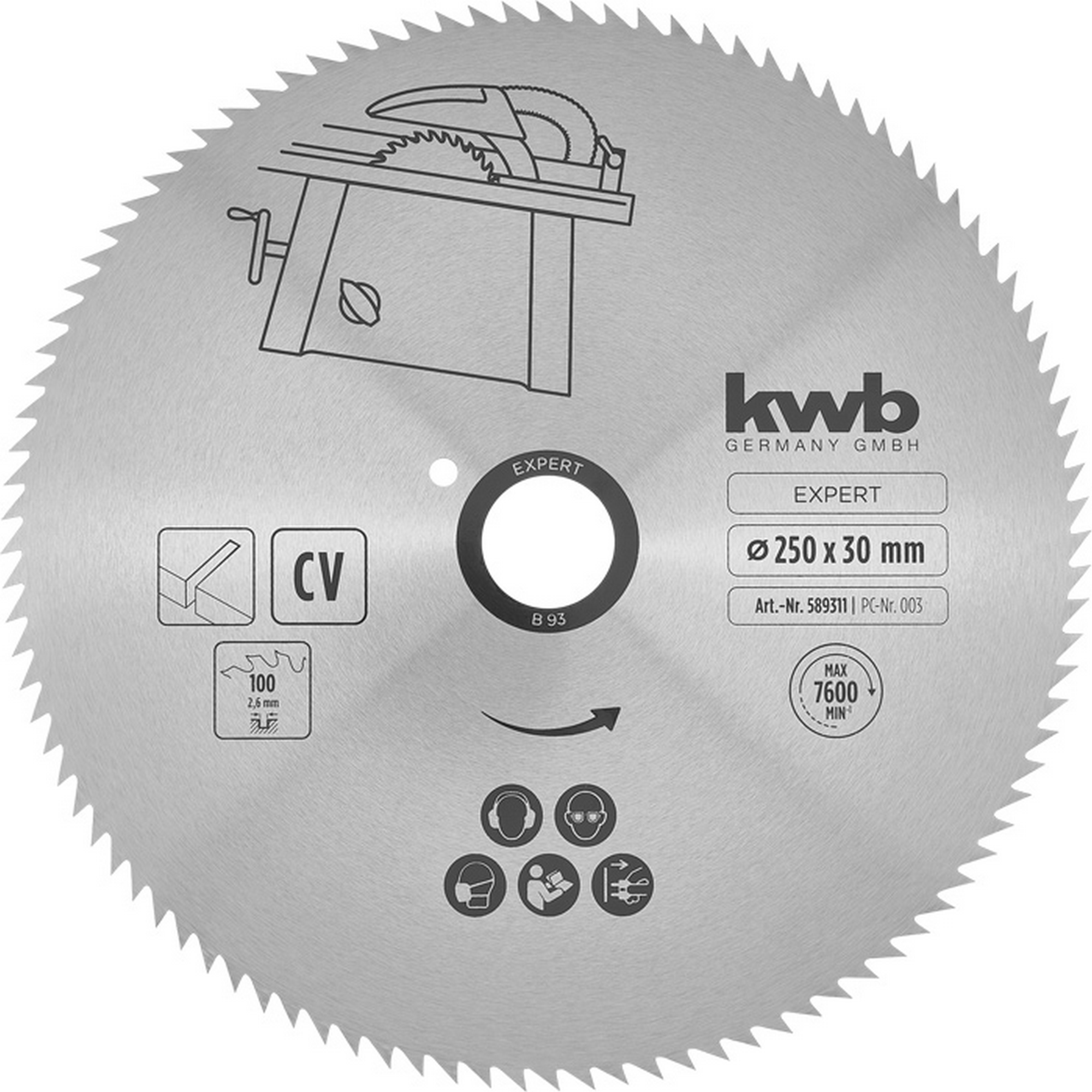 Kreissägeblatt Ø 250 x 2,4 x 30 mm