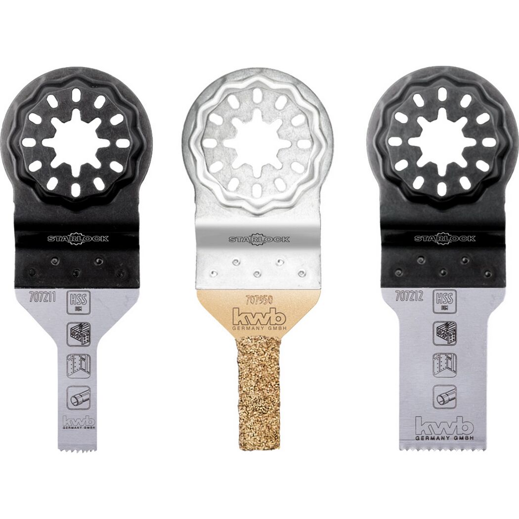 Tauchsägeblatt-Set mit Feile Starlock 3-teilig