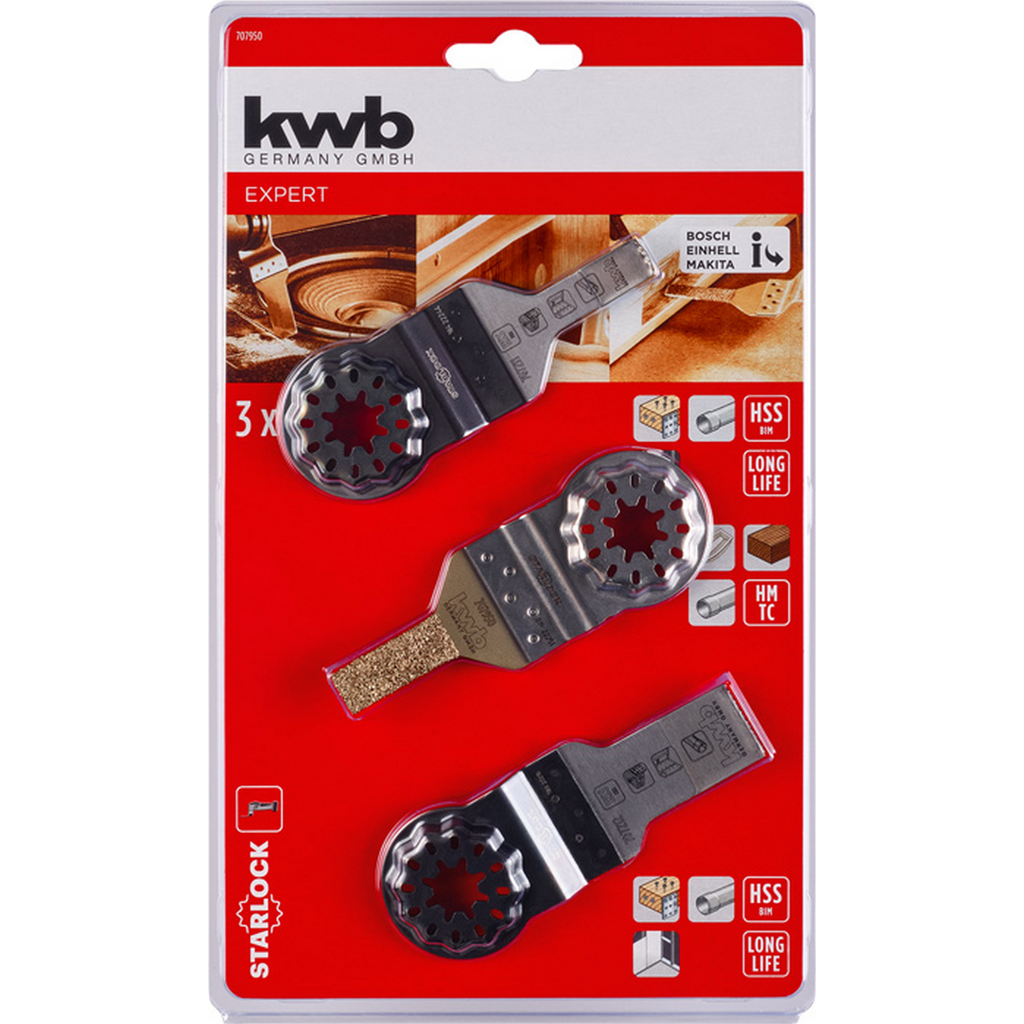 Tauchsägeblatt-Set mit Feile Starlock 3-teilig