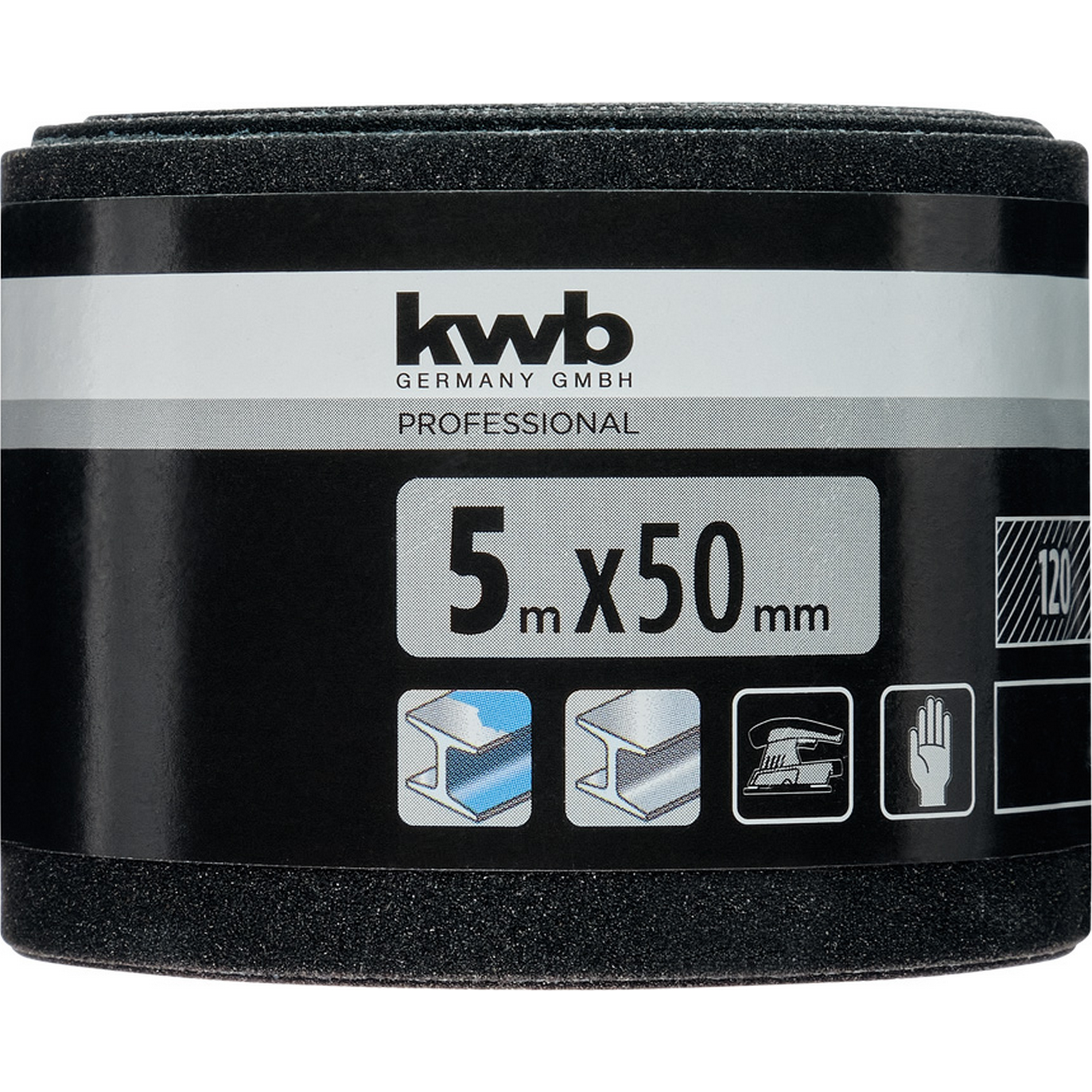 Schleifrolle Blaukörper K120 50 mm x 5 m
