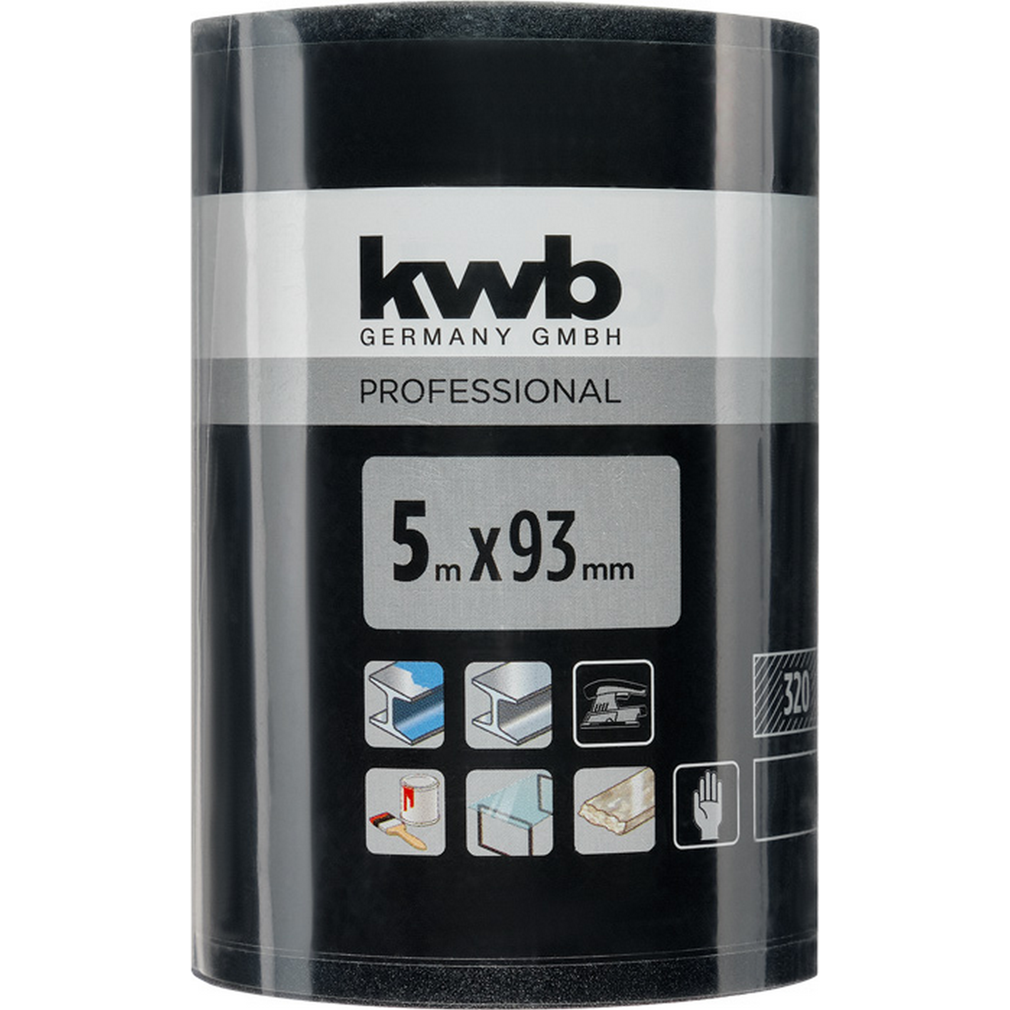 Schleifrolle wasserfest K320 93 mm x 5 m