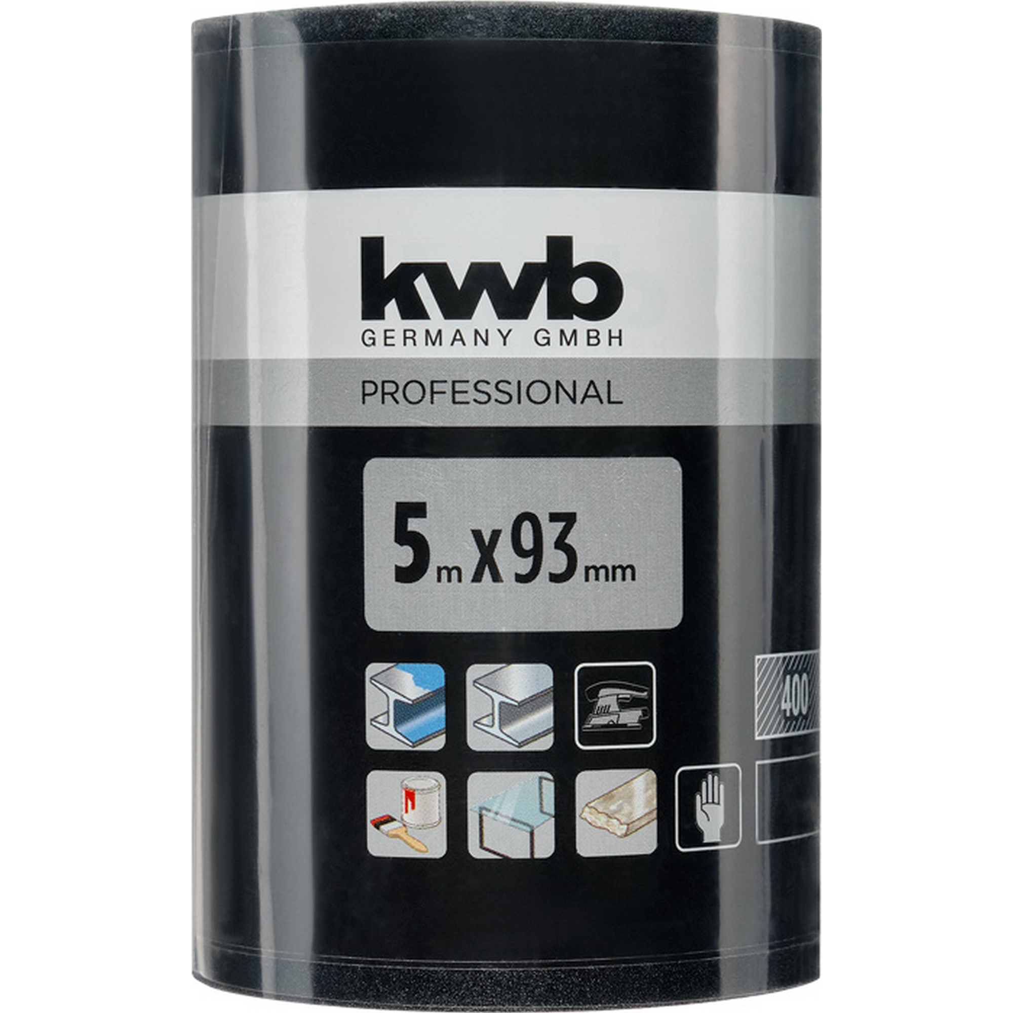 Schleifrolle wasserfest K400 93 mm x 5 m