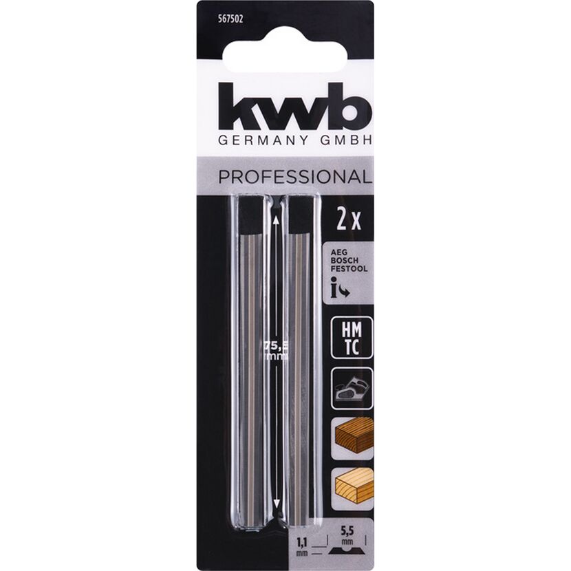 Wende-Hobelmesser 75,5 x 5,5 mm 2 Stück