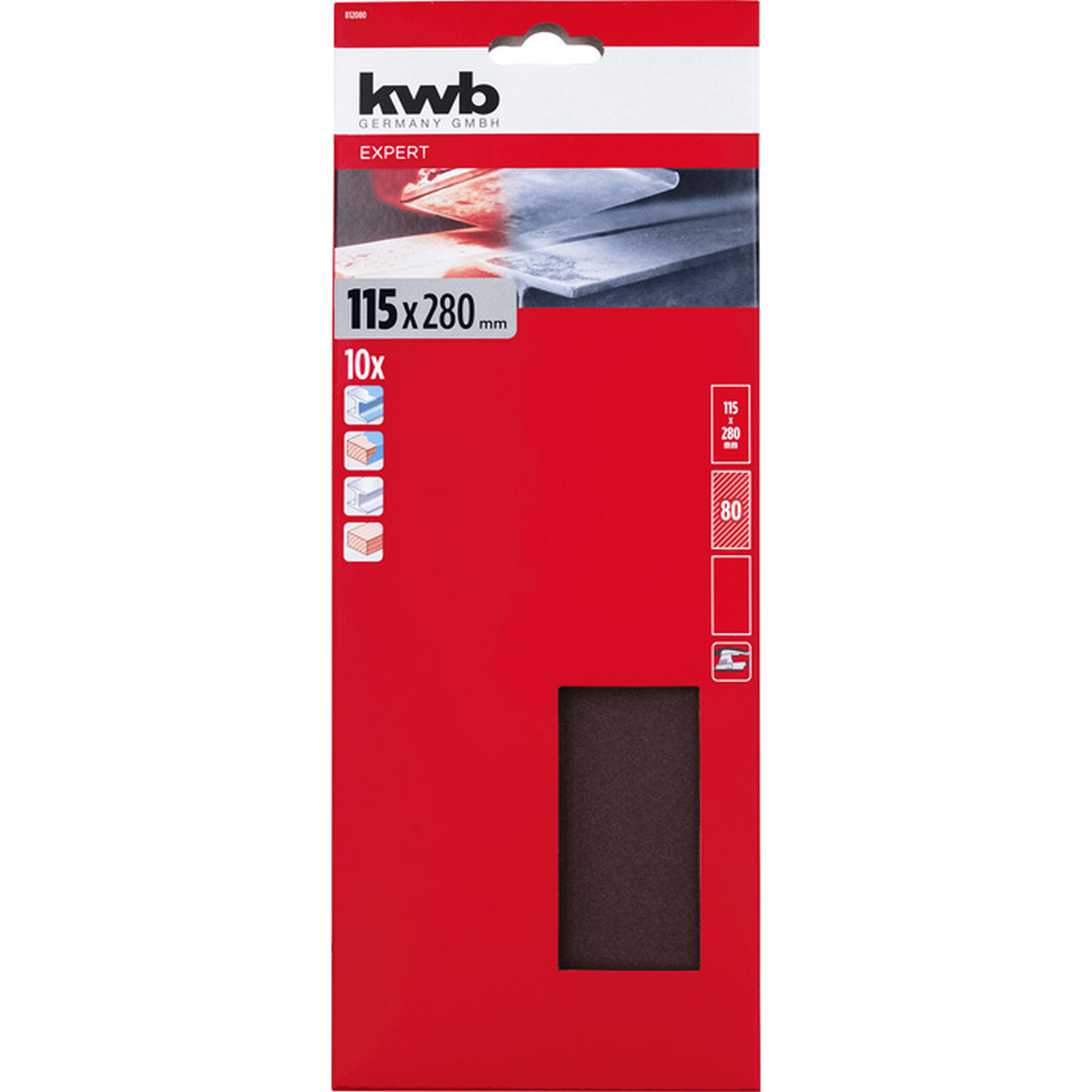 Schleifstreifen 'Holz & Metall' 115 x 280 mm K80 10 Stück