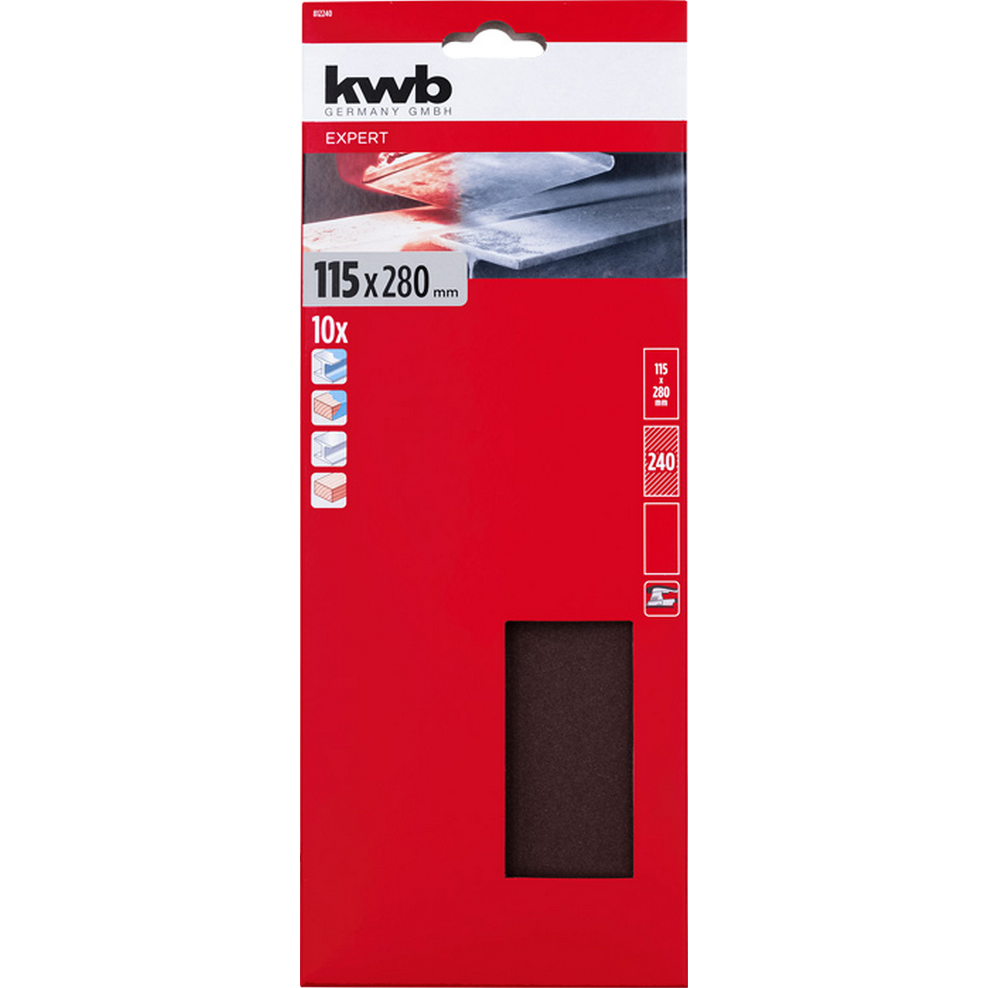Schleifstreifen 'Holz & Metall' 115 x 280 mm K240 10 Stück