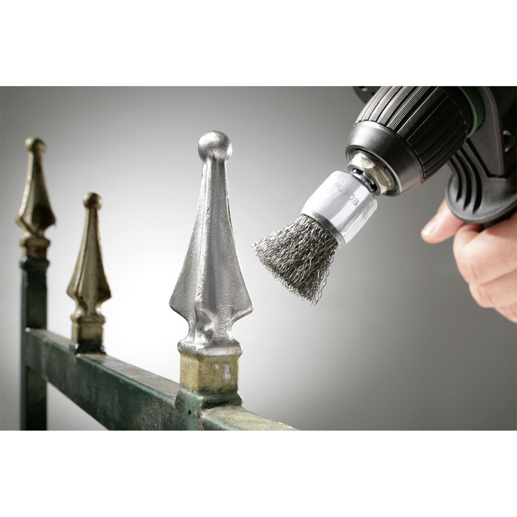 Stahldraht-Pinselkopfbürste gewellt grob Ø 25