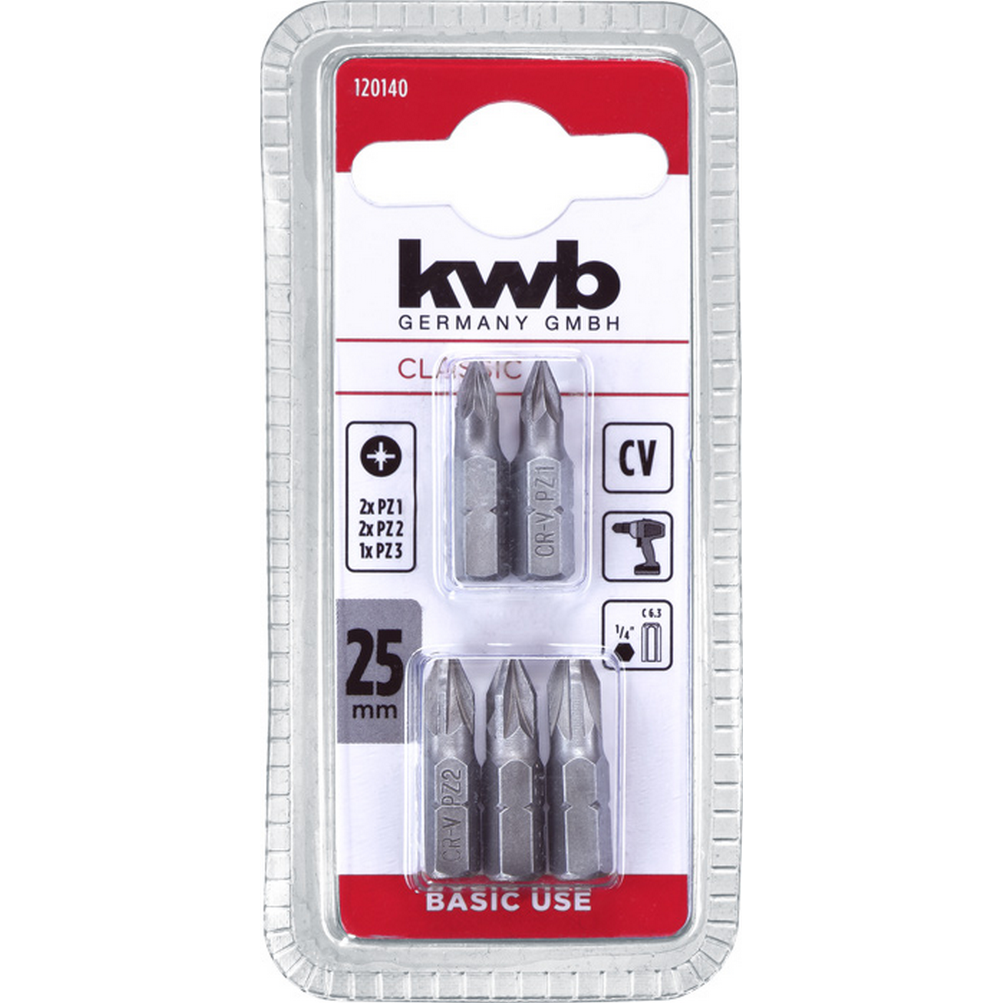 Bit-Set 'Basic Use' PZ 25 mm 5-teilig