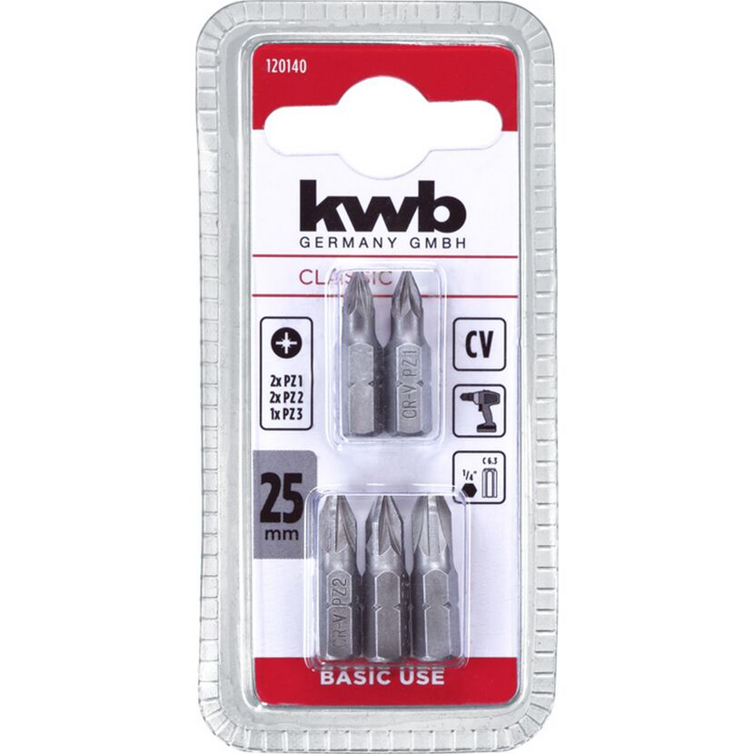 Bit-Set 'Basic Use' PZ 25 mm 5-teilig